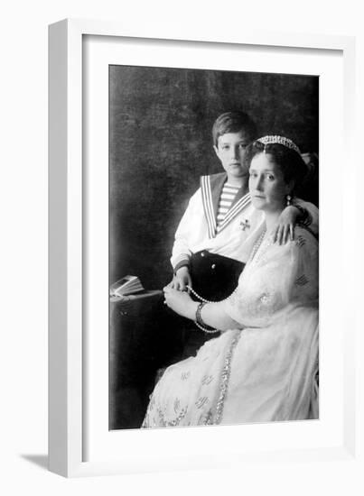Russian Tsarina Alexandra and Tsarevich Alexei-Science Source-Framed Giclee Print