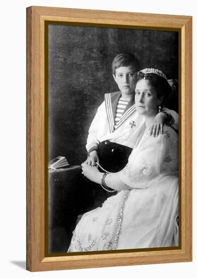 Russian Tsarina Alexandra and Tsarevich Alexei-Science Source-Framed Premier Image Canvas