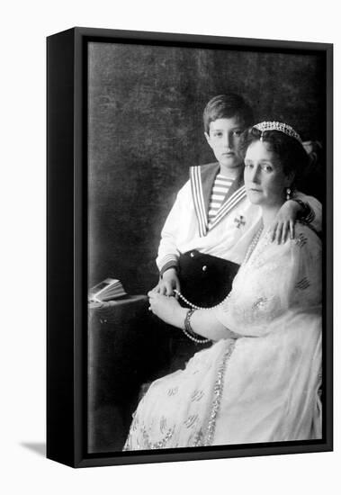 Russian Tsarina Alexandra and Tsarevich Alexei-Science Source-Framed Premier Image Canvas