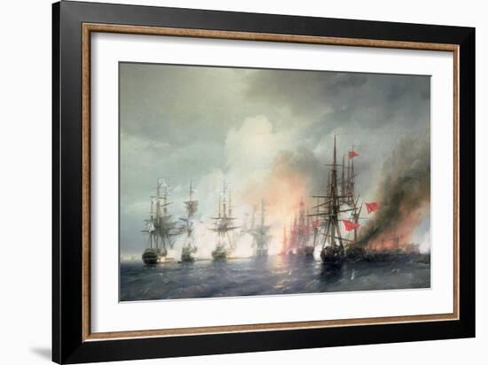 Russian-Turkish Sea Battle of Sinop on 18th November 1853, 1853-Ivan Konstantinovich Aivazovsky-Framed Giclee Print