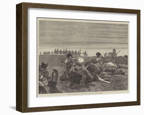 Russian War Preparations, Firing Drill of a Sotnia of Circassian Cossacks-Richard Caton Woodville II-Framed Giclee Print
