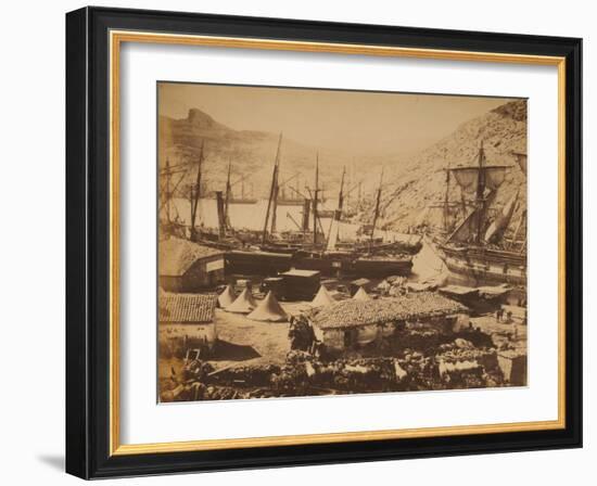 Russian Warships in the Cossack Bay, Balaklava, Ca 1855-Roger Fenton-Framed Giclee Print