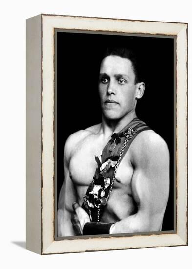 Russian Wrestler with Medals-null-Framed Stretched Canvas