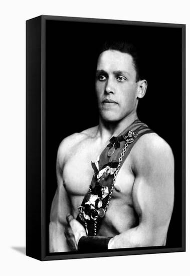 Russian Wrestler with Medals-null-Framed Stretched Canvas