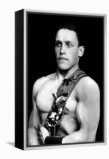 Russian Wrestler with Medals-null-Framed Stretched Canvas