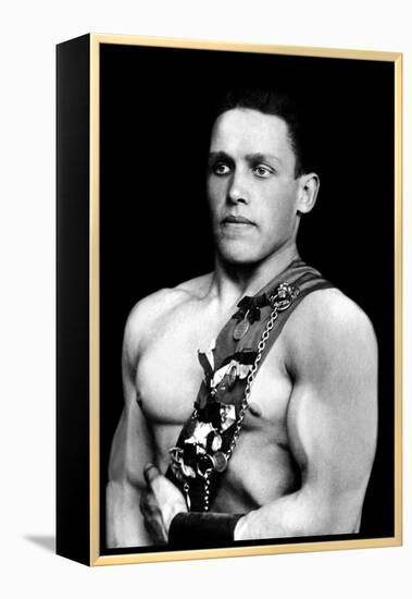 Russian Wrestler with Medals-null-Framed Stretched Canvas