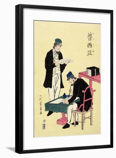 Russians, February 1861-Utagawa Yoshikazu-Framed Giclee Print