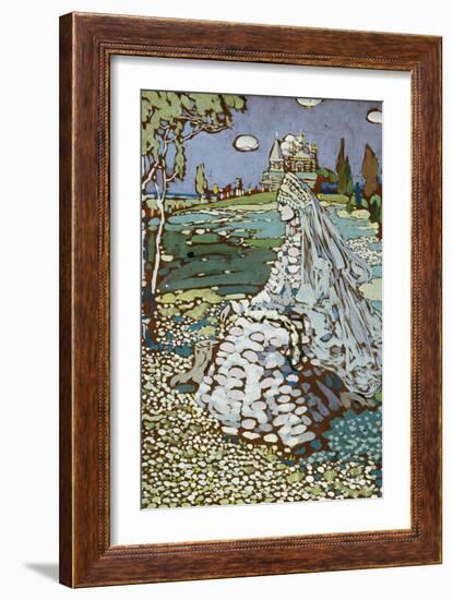 Russische Schoene in Landschaft, Um 1904-Wassily Kandinsky-Framed Giclee Print