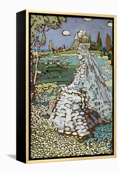 Russische Schoene in Landschaft, Um 1904-Wassily Kandinsky-Framed Premier Image Canvas