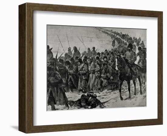 Russo-Japanese War (1904-1905). Column of Japanese Soldiers.. Korea-null-Framed Giclee Print