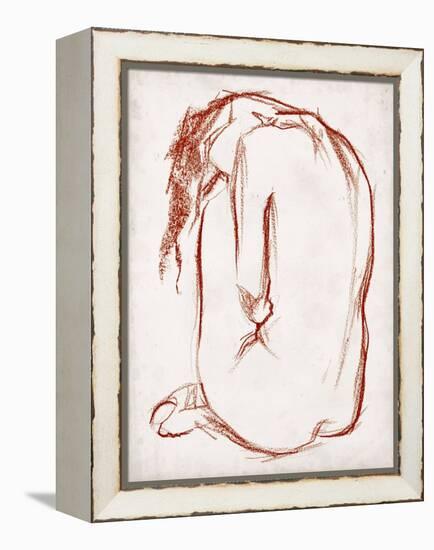 Rust Charcoal Nude Study II-Jennifer Parker-Framed Stretched Canvas