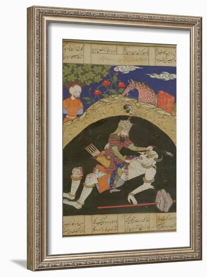 Rustam Slays the White Div of Mazandaran, Illustration from the "Shahnama"-null-Framed Giclee Print