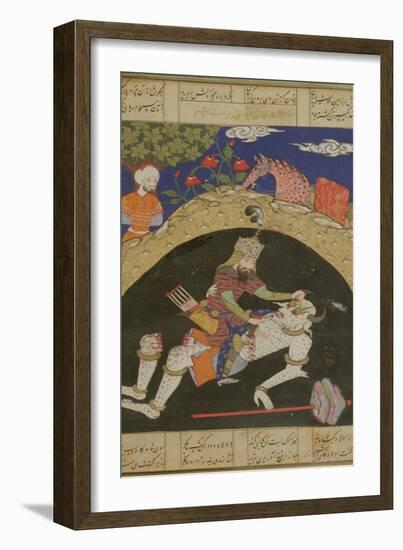 Rustam Slays the White Div of Mazandaran, Illustration from the "Shahnama"-null-Framed Giclee Print
