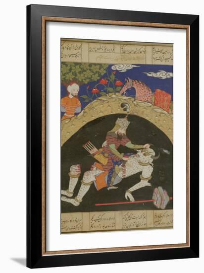 Rustam Slays the White Div of Mazandaran, Illustration from the "Shahnama"-null-Framed Giclee Print