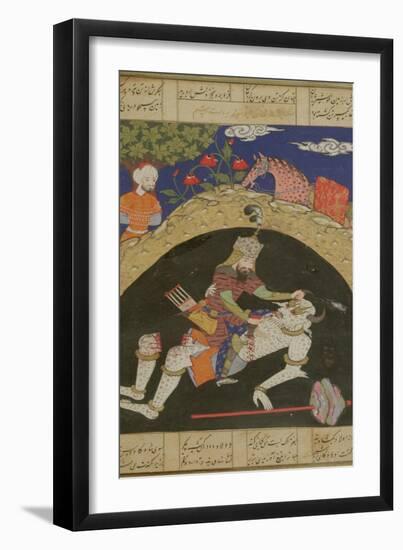 Rustam Slays the White Div of Mazandaran, Illustration from the "Shahnama"-null-Framed Giclee Print
