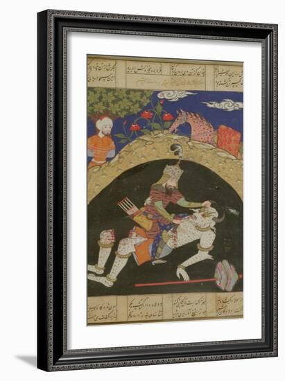 Rustam Slays the White Div of Mazandaran, Illustration from the "Shahnama"-null-Framed Giclee Print