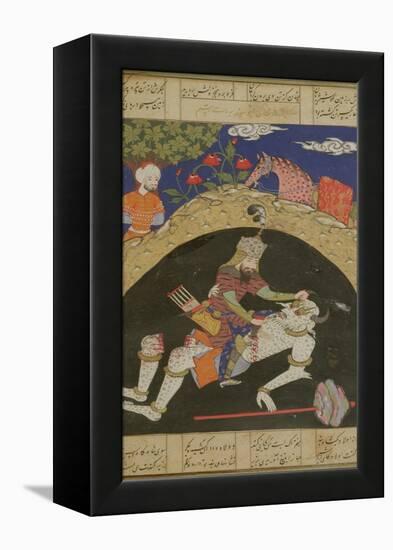 Rustam Slays the White Div of Mazandaran, Illustration from the "Shahnama"-null-Framed Premier Image Canvas