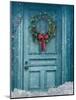 Rustic Barn Door with Christmas Wreath-Sandra Cunningham-Mounted Photographic Print