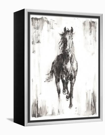 Rustic Black Stallion I-null-Framed Stretched Canvas