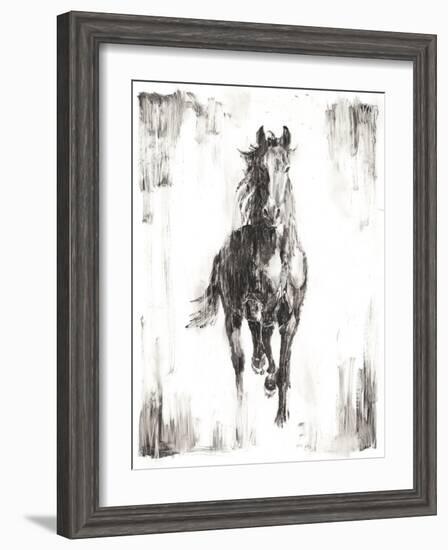 Rustic Black Stallion I-null-Framed Art Print