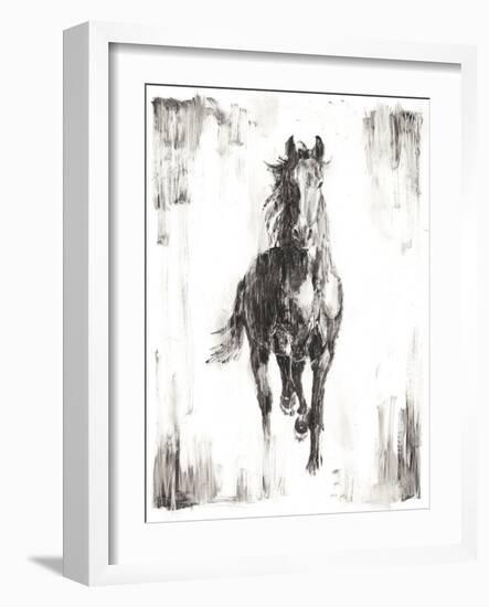 Rustic Black Stallion I-null-Framed Art Print