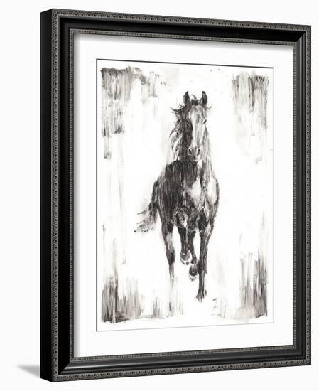 Rustic Black Stallion I-null-Framed Art Print