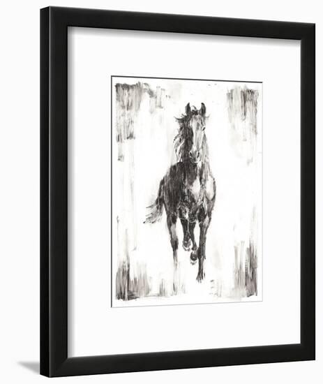 Rustic Black Stallion I-null-Framed Art Print