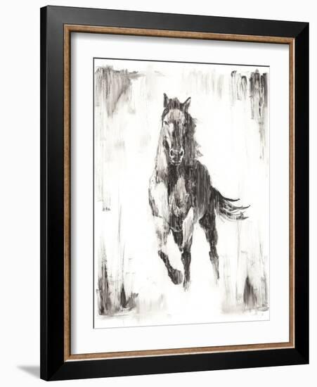 Rustic Black Stallion II-null-Framed Art Print