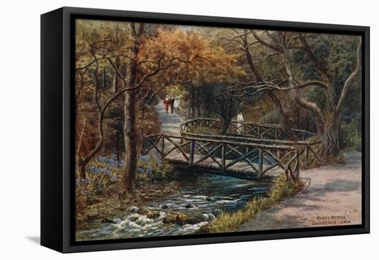 Rustic Bridges, Groudle Glen, I of Man-Alfred Robert Quinton-Framed Premier Image Canvas