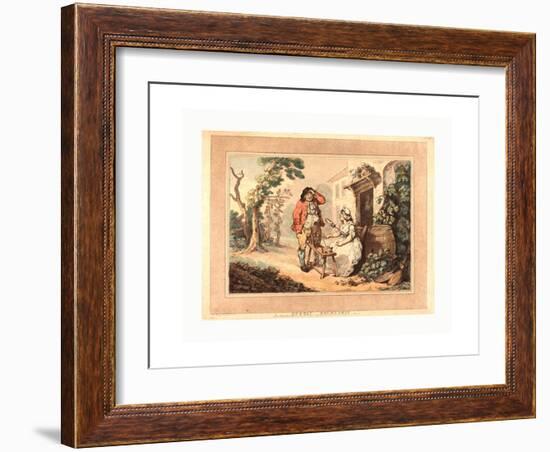 Rustic Courtship, 1785, Hand-Colored Etching and Aquatint, Rosenwald Collection-Thomas Rowlandson-Framed Giclee Print