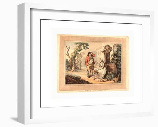 Rustic Courtship, 1785, Hand-Colored Etching and Aquatint, Rosenwald Collection-Thomas Rowlandson-Framed Giclee Print