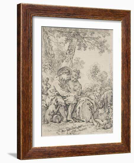 Rustic Courtship-Francois Boucher-Framed Giclee Print