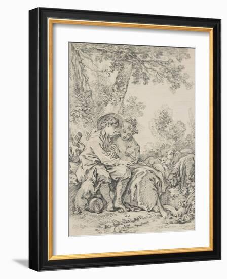 Rustic Courtship-Francois Boucher-Framed Giclee Print