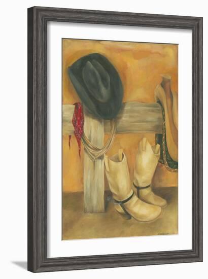 Rustic Cowboy-Jennifer Goldberger-Framed Art Print