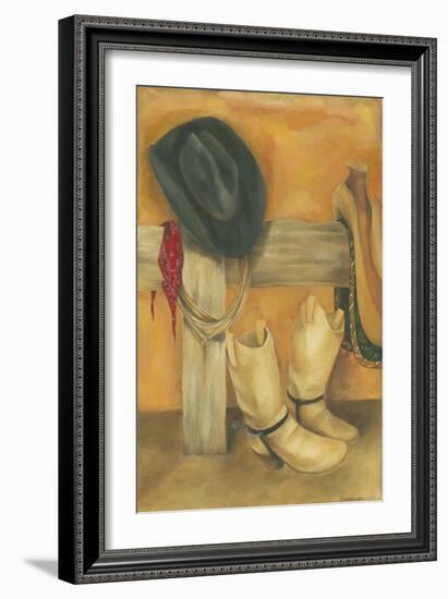 Rustic Cowboy-Jennifer Goldberger-Framed Art Print