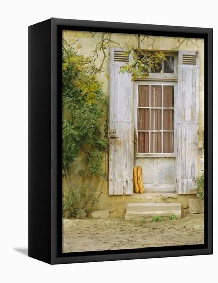 Rustic Door and Bread, Aquitaine, France, Europe-John Miller-Framed Premier Image Canvas