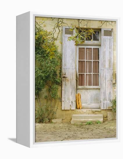 Rustic Door and Bread, Aquitaine, France, Europe-John Miller-Framed Premier Image Canvas