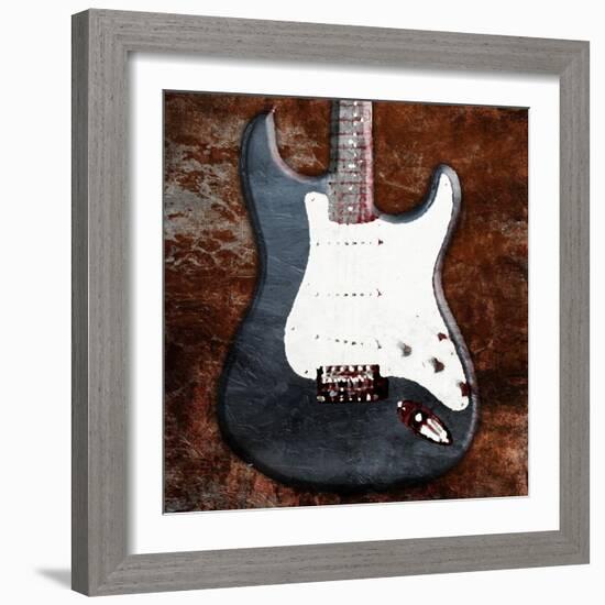 Rustic Electric Guitar-Jace Grey-Framed Art Print