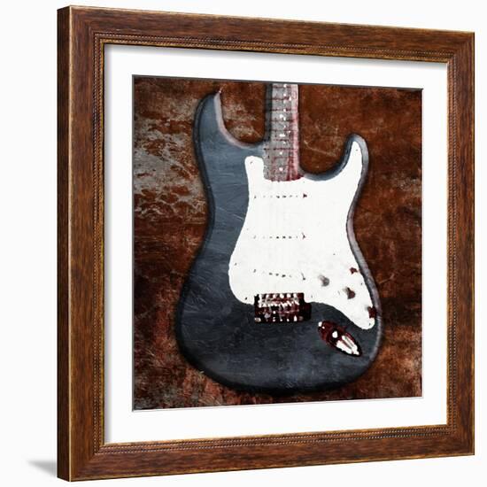 Rustic Electric Guitar-Jace Grey-Framed Art Print