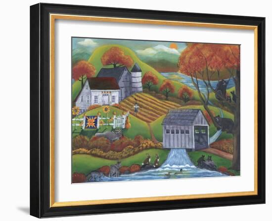 Rustic Farm Wildlife by Covered Bridge-Cheryl Bartley-Framed Giclee Print