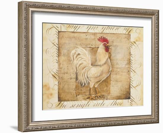 Rustic Farmhouse Rooster I-Kimberly Poloson-Framed Art Print