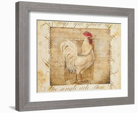 Rustic Farmhouse Rooster I-Kimberly Poloson-Framed Art Print