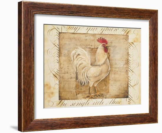 Rustic Farmhouse Rooster I-Kimberly Poloson-Framed Art Print