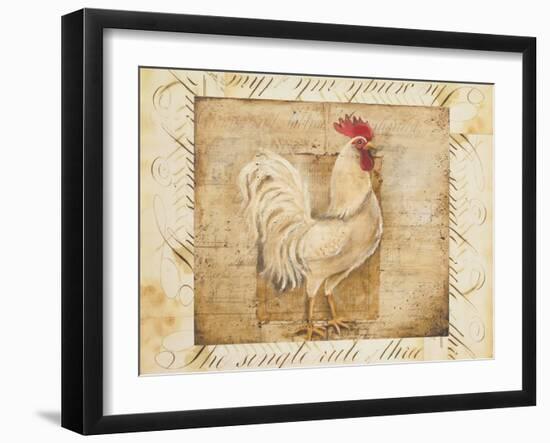 Rustic Farmhouse Rooster I-Kimberly Poloson-Framed Art Print