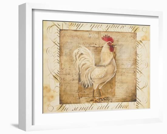 Rustic Farmhouse Rooster I-Kimberly Poloson-Framed Art Print