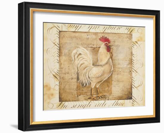 Rustic Farmhouse Rooster I-Kimberly Poloson-Framed Art Print