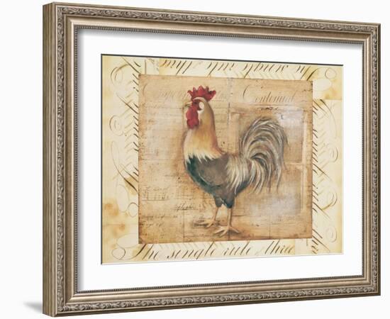 Rustic Farmhouse Rooster II-Kimberly Poloson-Framed Art Print