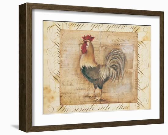 Rustic Farmhouse Rooster II-Kimberly Poloson-Framed Art Print