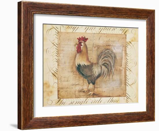 Rustic Farmhouse Rooster II-Kimberly Poloson-Framed Art Print