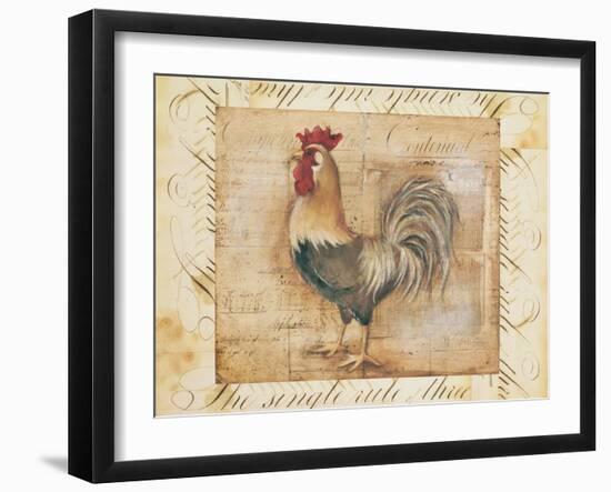 Rustic Farmhouse Rooster II-Kimberly Poloson-Framed Art Print